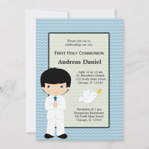 Invitation Saint-Communion garçon * Choisissez votre couleur