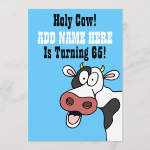 Invitation Saint-Cow 65e anniversaire Funny Cartoon Invitatio