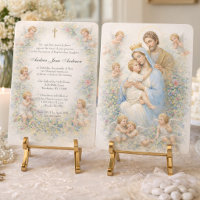 Saint Famille Anges Fleurs Baptême Christening