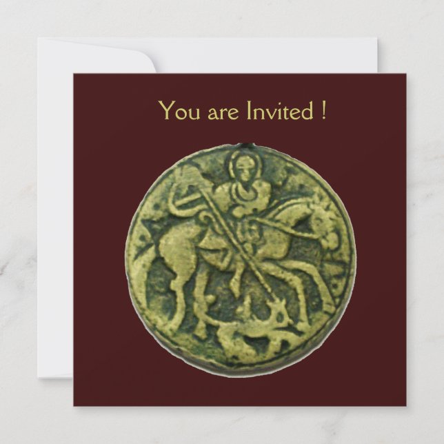 Invitation SAINT GEORGE ET DRAGON MEDALLION, brun (Devant)