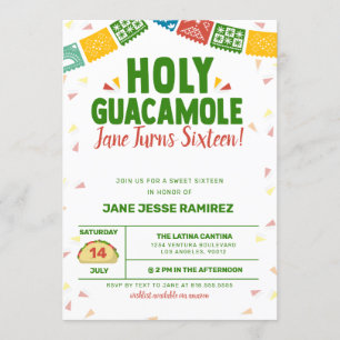 Invitation Saint-Guacamole 16ème anniversaire Fiesta