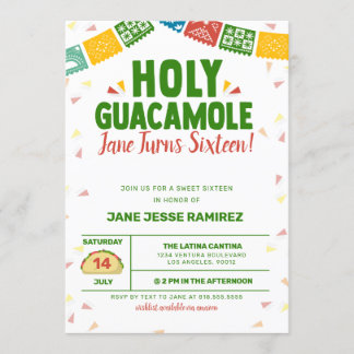 Invitation Saint-Guacamole 16ème anniversaire Fiesta