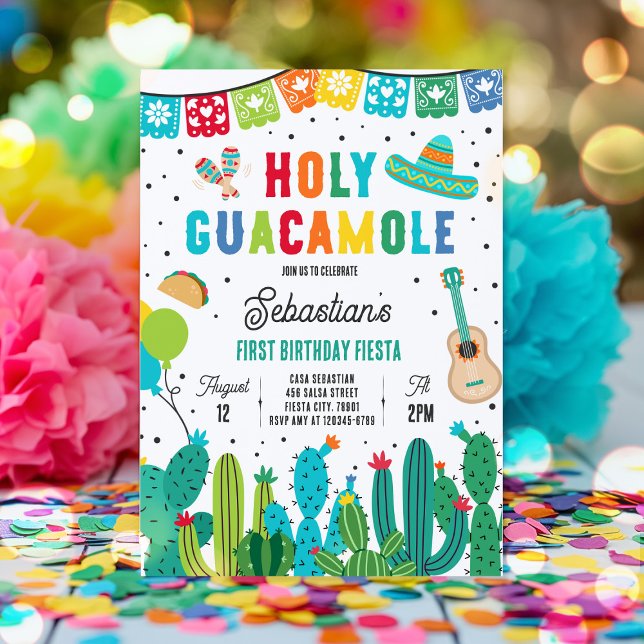 Invitation Saint-Guacamole 1er anniversaire Fête de Fête (Créateur téléchargé)