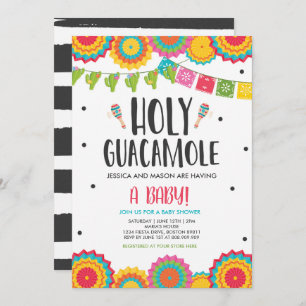 Invitation Saint-Guacamole Fiesta Baby shower Cactus