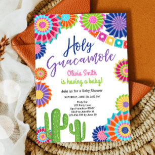 Invitation Saint Guacamole Fiesta Baby shower Mexicaine