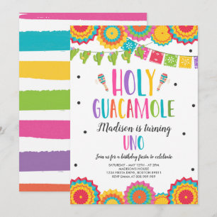 Invitation Saint Guacamole Uno 1er anniversaire Cactus Fiesta