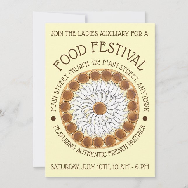 Invitation Saint Honoré Gâteau Pâtisserie française (Devant)