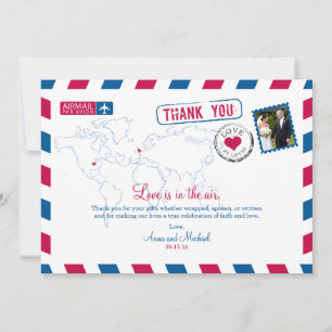 Invitation Saint-Louis Missouri & UK Courrier aérien Mariage 