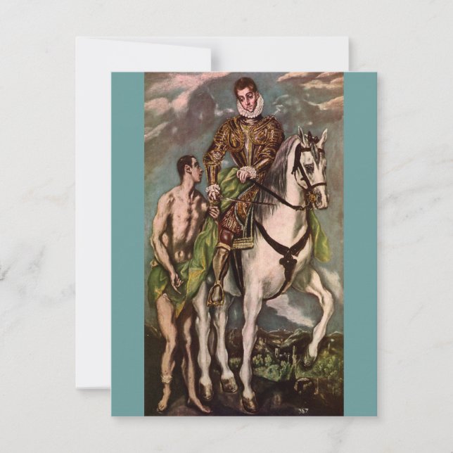 Invitation Saint Martin et le mendiant d'El Greco vers 1600 (Devant)