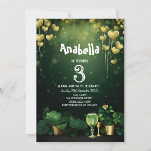 Invitation Saint Patrick fête d'anniversaire girofle et ballo