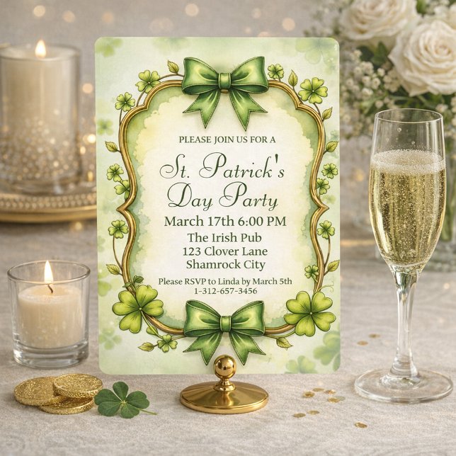 Invitation Saint-Patrick personnalisable Élégant Jour  (Créateur téléchargé)