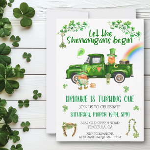 Invitation Saint Patrick's day Camion Anniversaire Shenanigan
