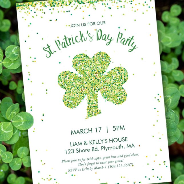 Invitation Saint Patrick's Day Celebration Shamrock Invitatio (Saint Patrick's Day Party Invitation - Petite)