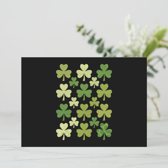 Invitation Saint Patrick's Day Heart Lucky Clover Shamrock (Debout devant)