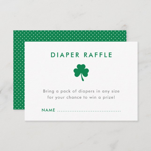 Invitation Saint Patrick's Shamrock Baby shower Déchets Raffl (Devant / Derrière)
