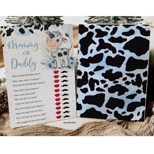 Invitation Saint-Vache Baby shower Jeu de garçon Vache Boho P (Holy Cow invites,Baby Shower,BOY Games,Cow boy,Boho Pampas,Grass Farm,animal invites ,Mommy or Daddy)