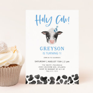 Invitation Saint Vache Garçon 1er anniversaire