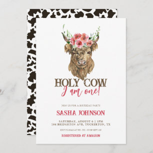 Invitation Saint Vache Je suis une fille florale Anniversaire