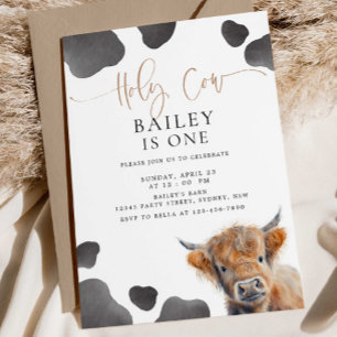 Invitation Saint Vache Je suis UNE Vache Highland 1er anniver