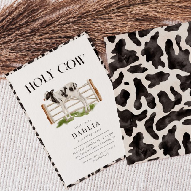 Invitation Saint Vache Moderne Simple ferme fête d'anniversai (Créateur téléchargé)