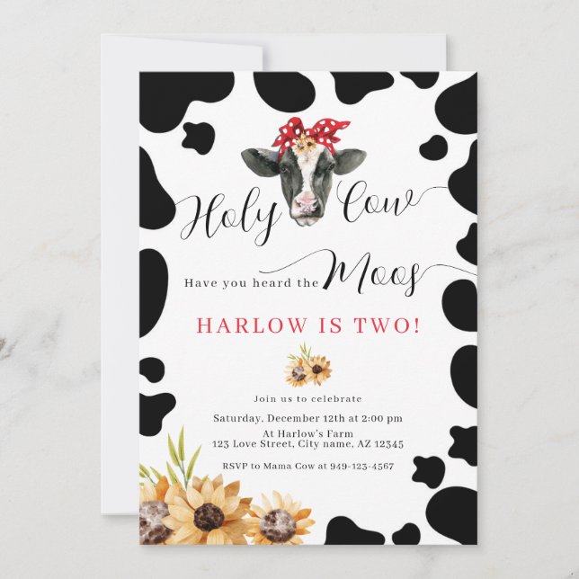 Invitation Saint-Vache Pays ferme tournesol Anniversaire (Devant)