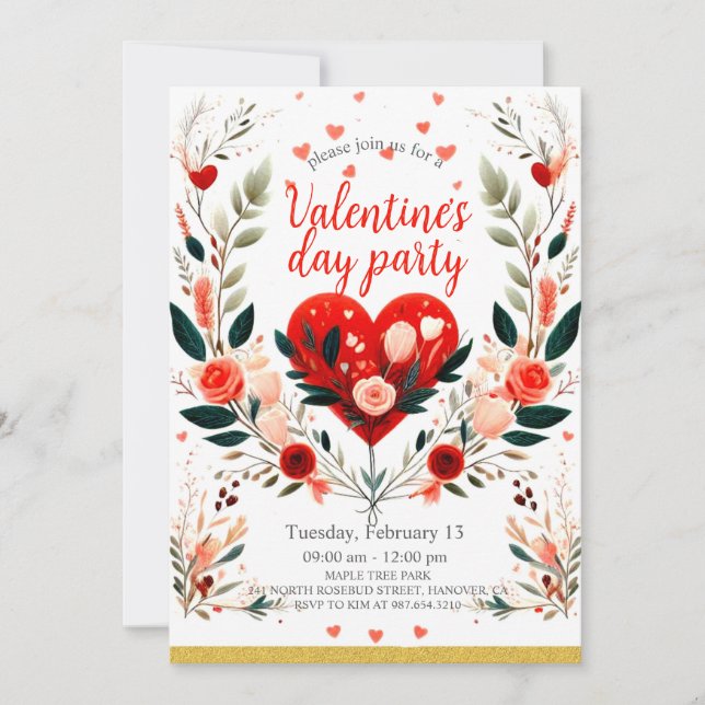 Invitation Saint Valentin (Devant)
