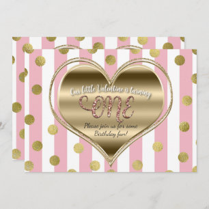 Invitation Saint Valentin 1er anniversaire ONE Gold Heart Pin