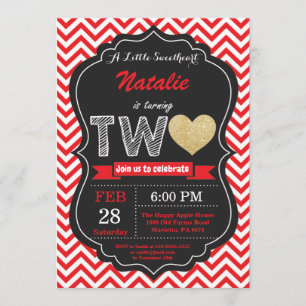 Invitation Saint-Valentin 2e anniversaire Petit amour