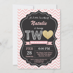Invitation Saint-Valentin 2ème Deuxième Anniversaire Petit Ch