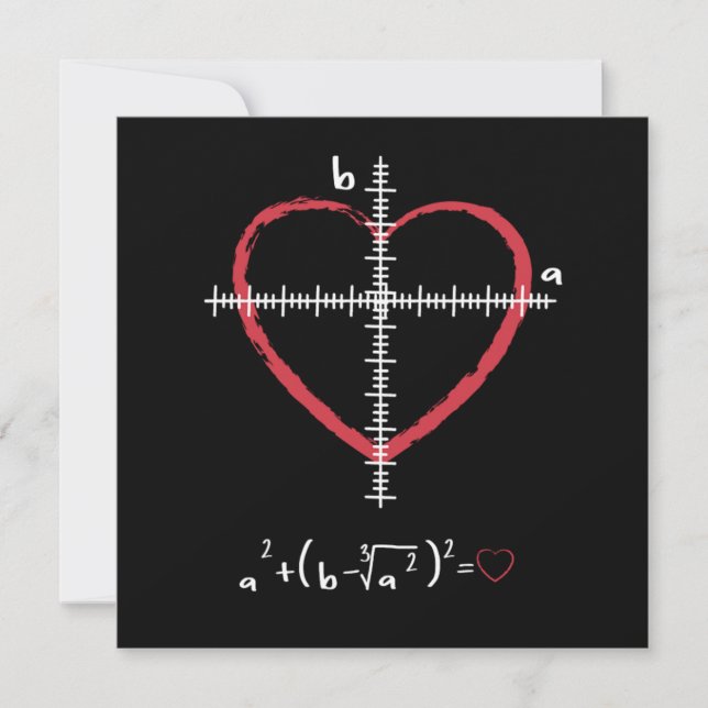 Invitation Saint Valentin Amour Coeur Math Relation Science (Devant)