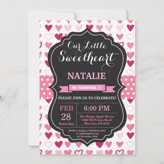 Invitation Saint-Valentin Anniversaire Notre Petit Chéri (Devant)