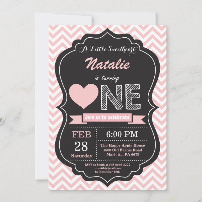 Invitation Saint-Valentin Anniversaire Notre Petit Chéri (Devant)