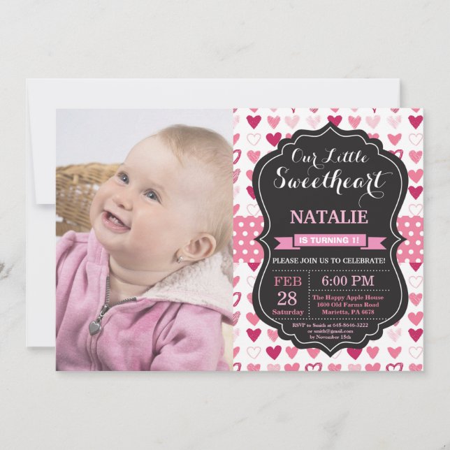 Invitation Saint-Valentin Anniversaire Notre Petit Chéri (Devant)