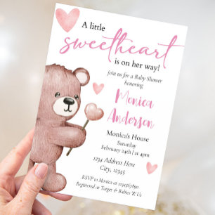Invitation Saint Valentin Baby shower fille