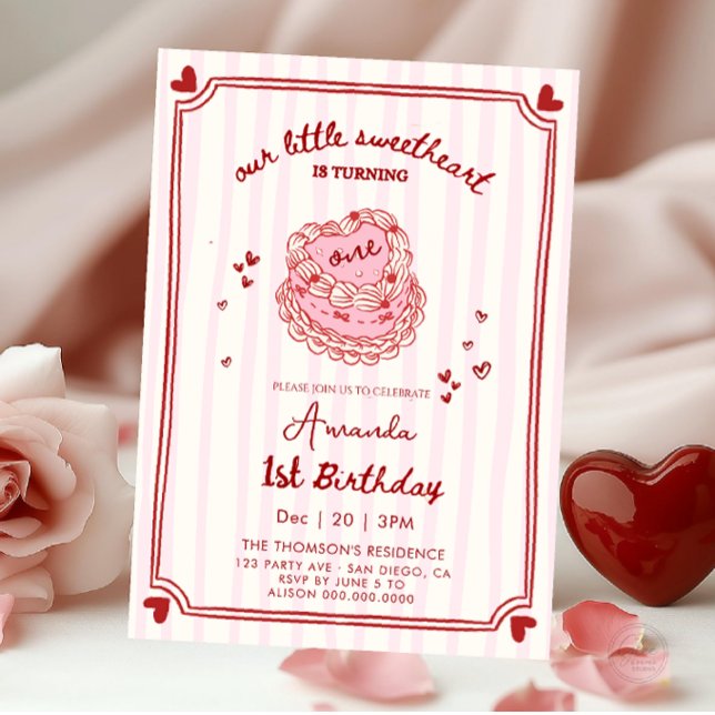 Invitation Saint-Valentin Chéri Anniversaire Dessiné à la Mai (Créateur téléchargé)
