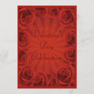 Invitation Saint Valentin des Roses Rouges romantiques