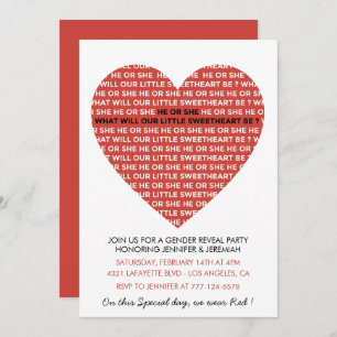 Invitation Saint Valentin genre révéler valentines blanc roug