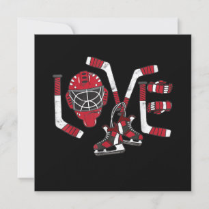 Invitation Saint Valentin Hockey sur Glace Amour Cadeau Migno