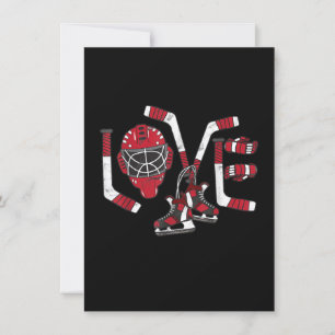 Invitation Saint Valentin hockey sur glace Amour Cadeau migno