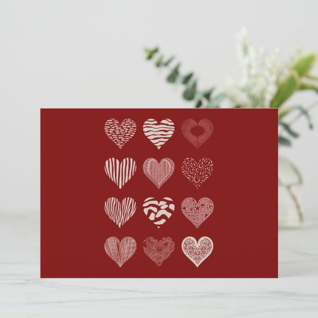 Invitation Saint-Valentin Neuf Cœurs Amour de la Saint-Valent (Debout devant)
