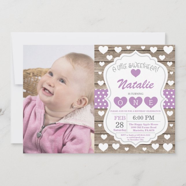 Invitation Saint-Valentin Petit Chéri Premier 1er Anniversair (Devant)