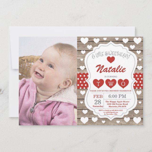 Invitation Saint-Valentin Petit Chérubin Deuxième 2ème Annive (Devant)