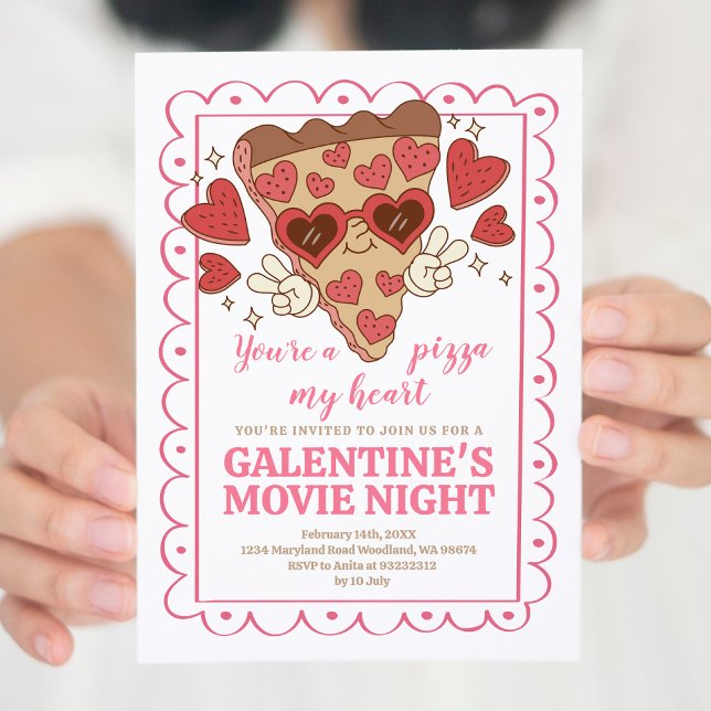 Invitation Saint Valentin Pizza Party (Créateur téléchargé)
