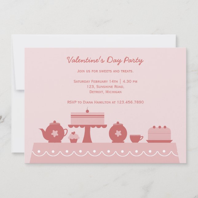 Invitation Saint-Valentin sucreries et friandises (Devant)