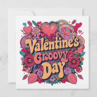 Invitation Saint Valentin, super journée, clipart rétro