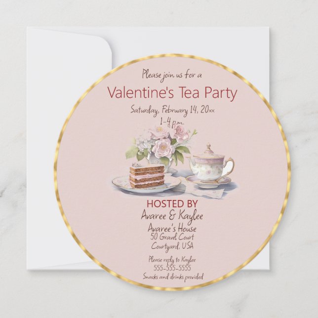 Invitation Saint Valentin Tea Party (Devant)