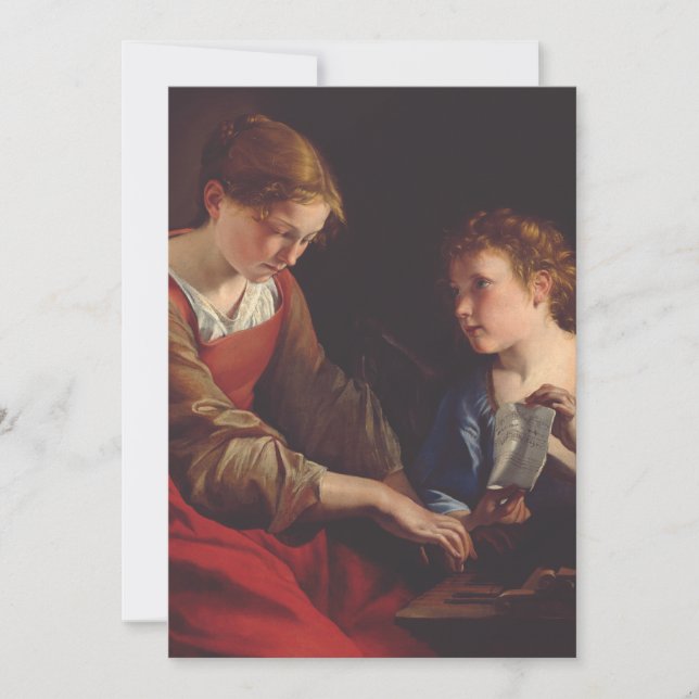 Invitation Sainte Cécile et un Ange par Orazio Gentileschi (Devant)