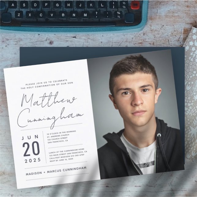 Invitation Sainte Confirmation Pour Lui Moderne Simple (Créateur téléchargé)