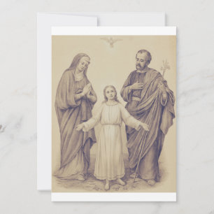 Invitation Sainte Famille Jésus, Vierge Marie et Saint Joseph