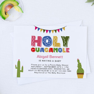 Invitation Sainte Guacamole Fiesta Baby shower Kawaii Avocado